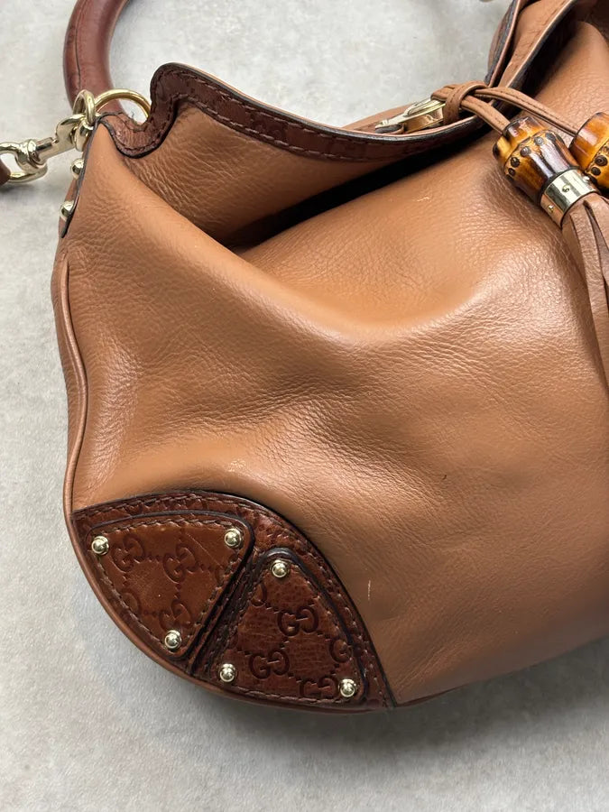 SS2008 Gucci Brown Leather Indy Handle Bag by Frida Giannini kPothSi 7