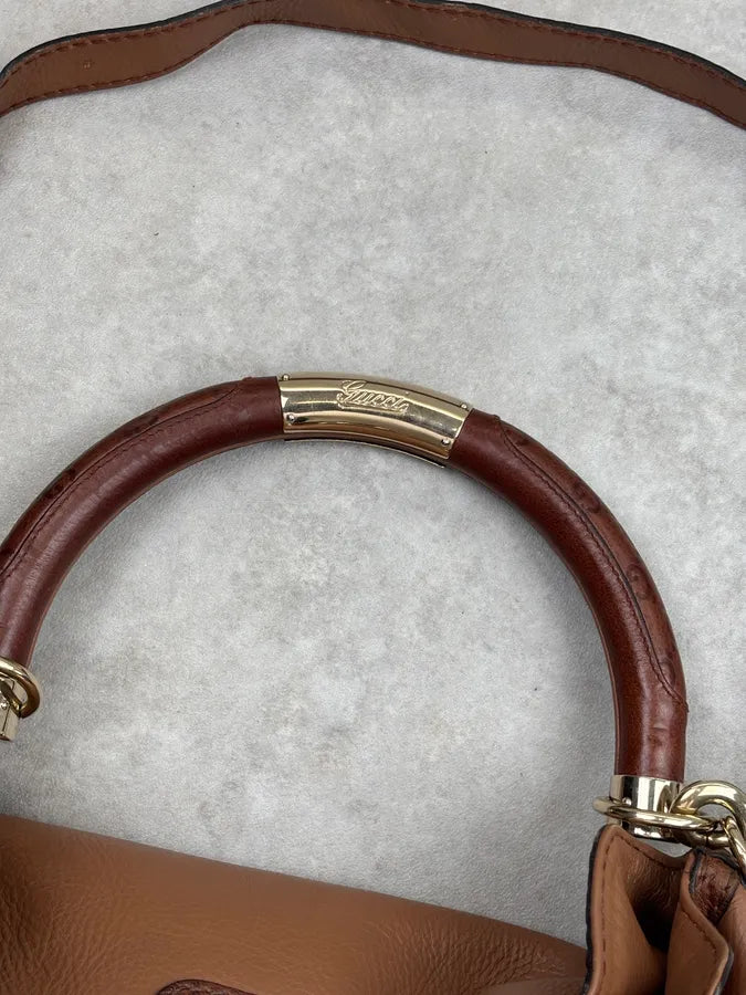 SS2008 Gucci Brown Leather Indy Handle Bag by Frida Giannini kPothSi 4