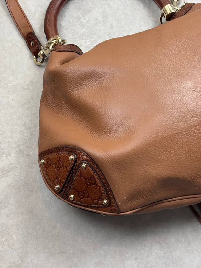 SS2008 Gucci Brown Leather Indy Handle Bag by Frida Giannini kPothSi 12