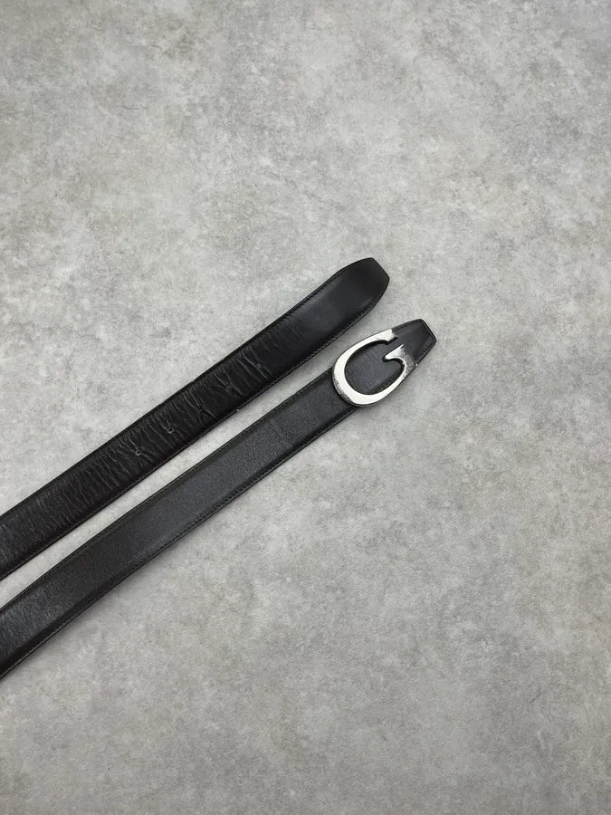 2000s Gucci Dark Brown Leather Logo G-Buckle Belt IDboDgv 2