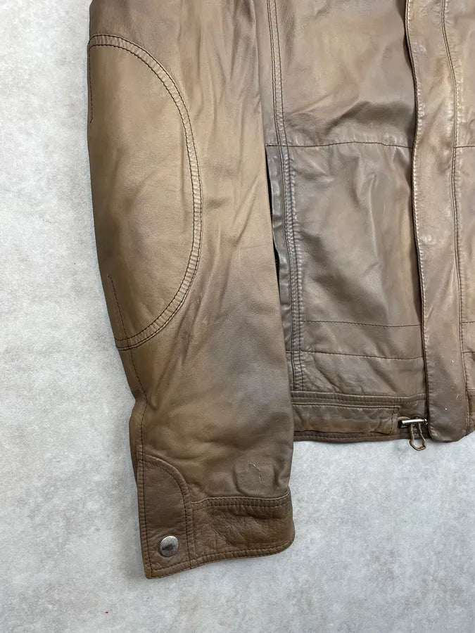 2000s Gucci Brown Leather Biker Jacket cDwrkpe 4