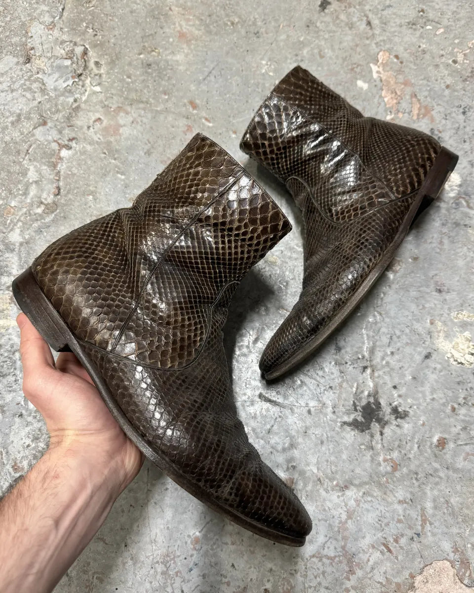 Gucci Python Boots Gucci Brown Leather Python Boots by Tom Ford – Dolce Vita Hub