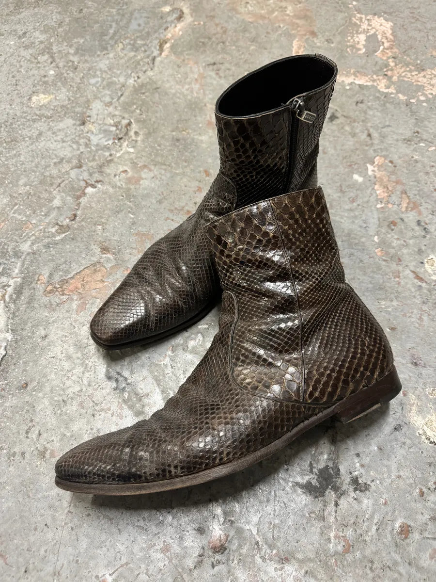 Gucci Brown Leather Python Boots by Tom Ford (42eu/us8.5) hvPwZfE 1