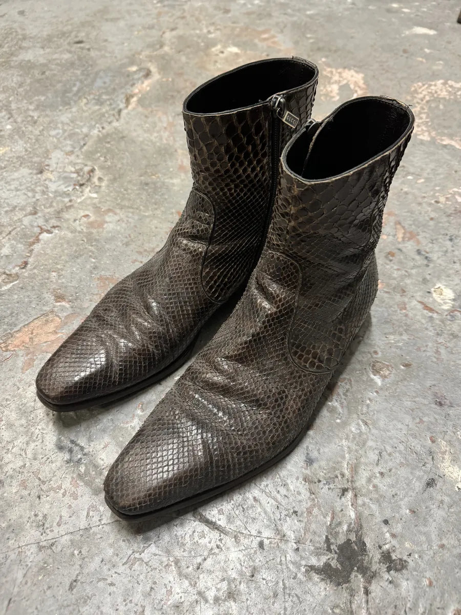 Gucci Brown Leather Python Boots by Tom Ford (42eu/us8.5) hvPwZfE 4