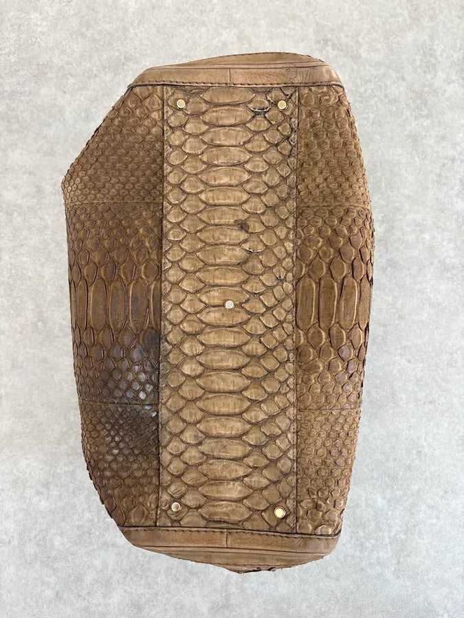 2010s Gucci Brown Leather Python Handle Bag by Frida Giannini GSGTyll 7