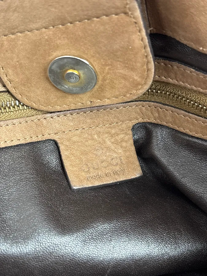 2010s Gucci Brown Leather Python Handle Bag by Frida Giannini GSGTyll 11