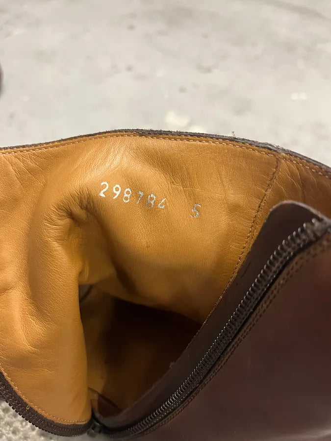 Gucci Brown Leather Side-Zip Boots KKiutih 8