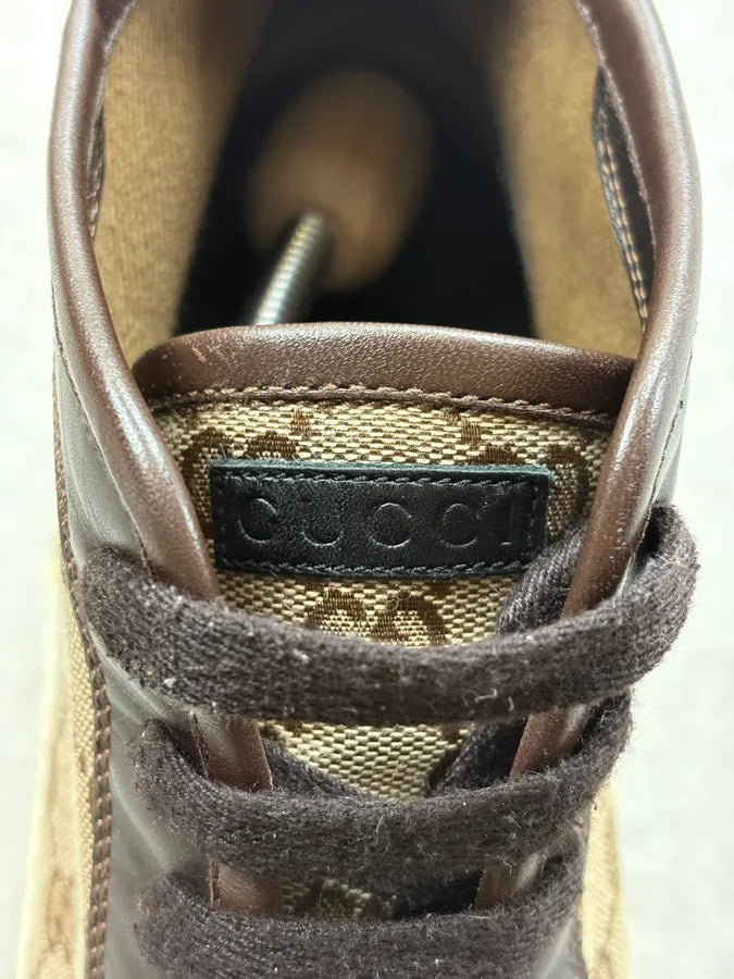Gucci Brown Monogram Classy Leather Shoes ufeRDME 8