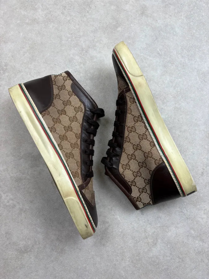 Gucci Brown Monogram Classy Leather Shoes ufeRDME 5