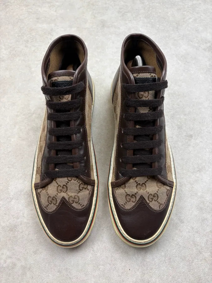 Gucci Brown Monogram Classy Leather Shoes ufeRDME 1