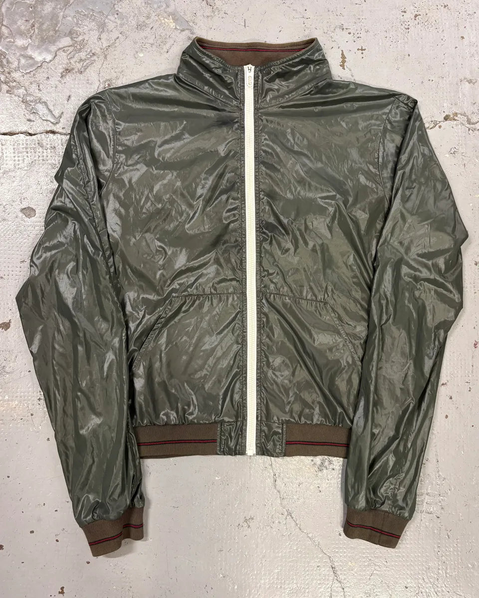 SS2006 Gucci Green Nylon Zip Windbreaker Jacket by Frida Giannini rHVokTZ 0