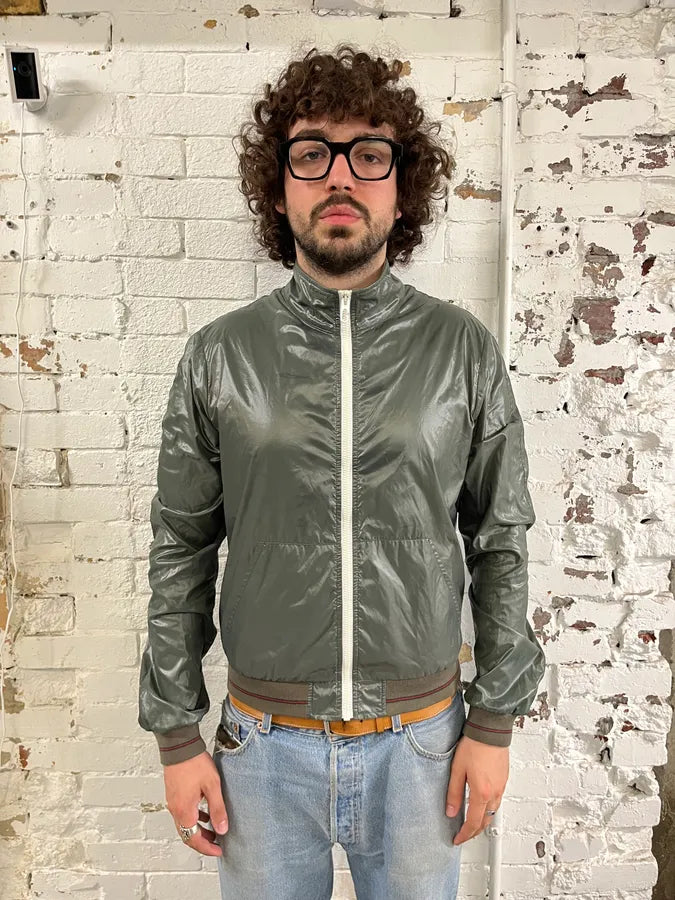 SS2006 Gucci Green Nylon Zip Windbreaker Jacket by Frida Giannini rHVokTZ 1