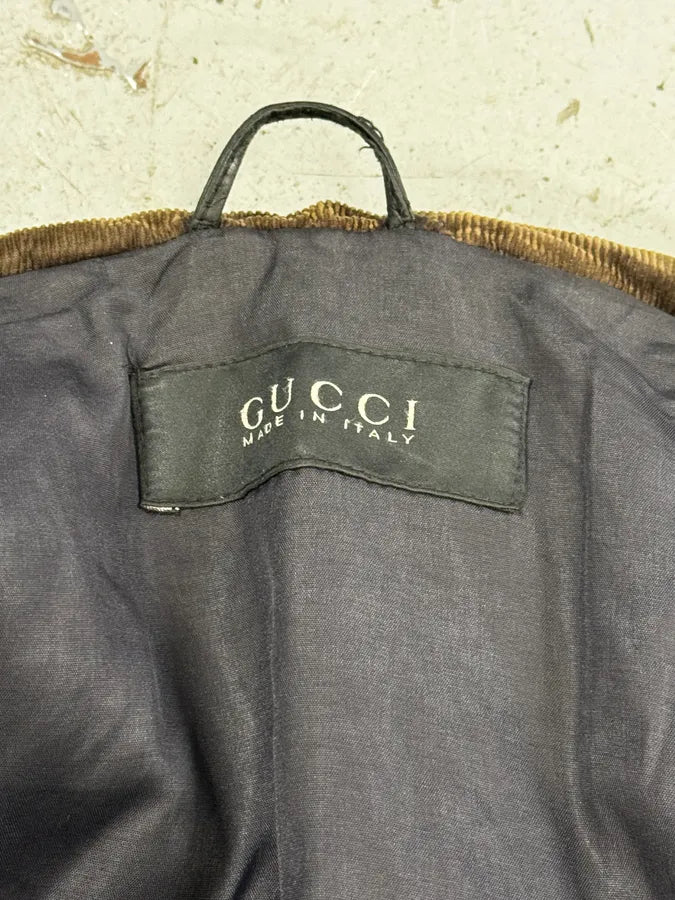 2000s Gucci Brown Asymmetrical Zip Biker Leather Jacket UmWZvuM 13