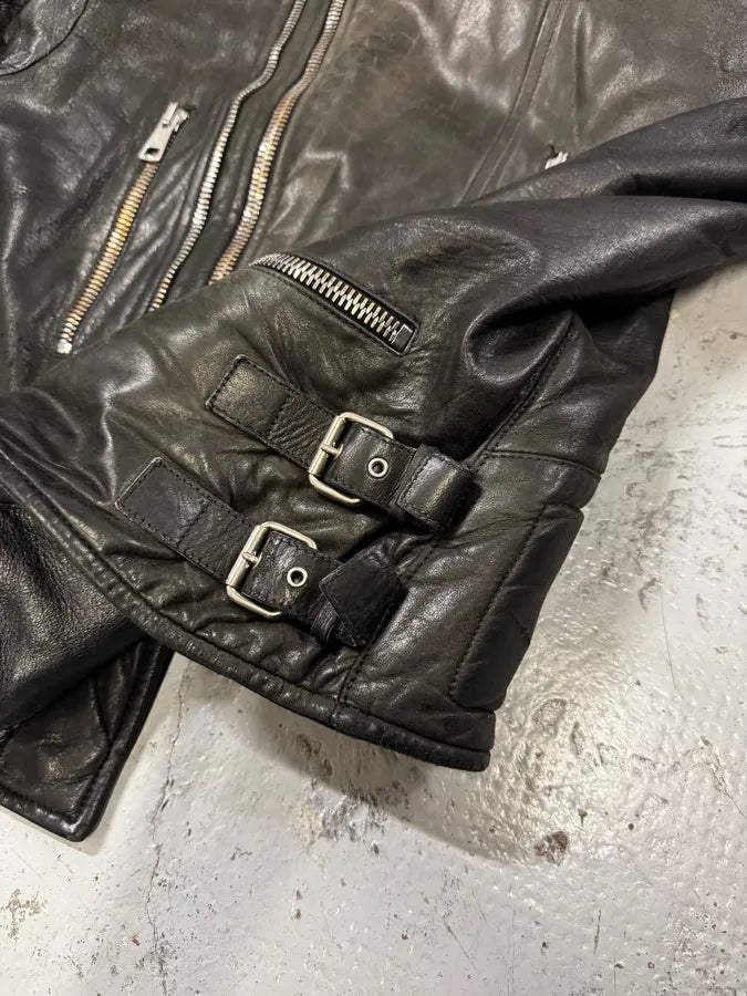 2000s Gucci Brown Asymmetrical Zip Biker Leather Jacket UmWZvuM 9