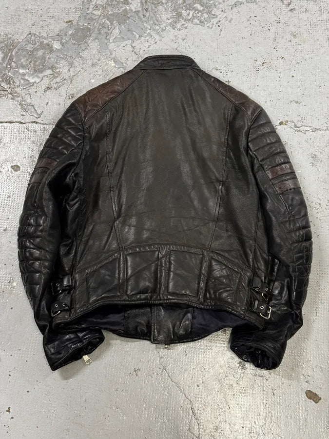 2000s Gucci Brown Asymmetrical Zip Biker Leather Jacket UmWZvuM 3