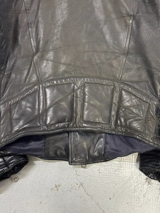 2000s Gucci Brown Asymmetrical Zip Biker Leather Jacket UmWZvuM 10