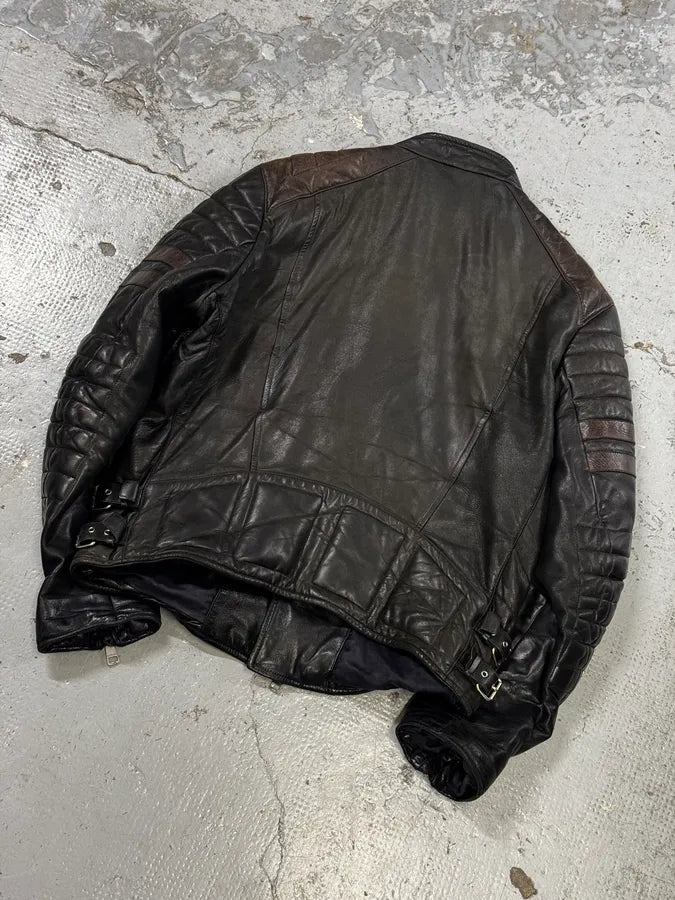 2000s Gucci Brown Asymmetrical Zip Biker Leather Jacket UmWZvuM 5