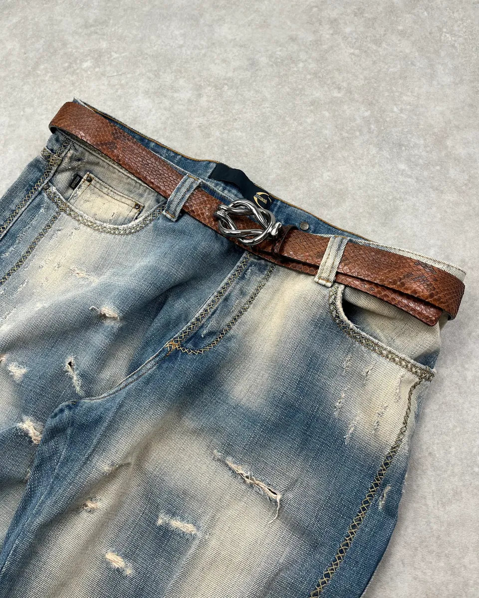 Gucci Brown Python Leather Logo Belt FFgvoGx 1
