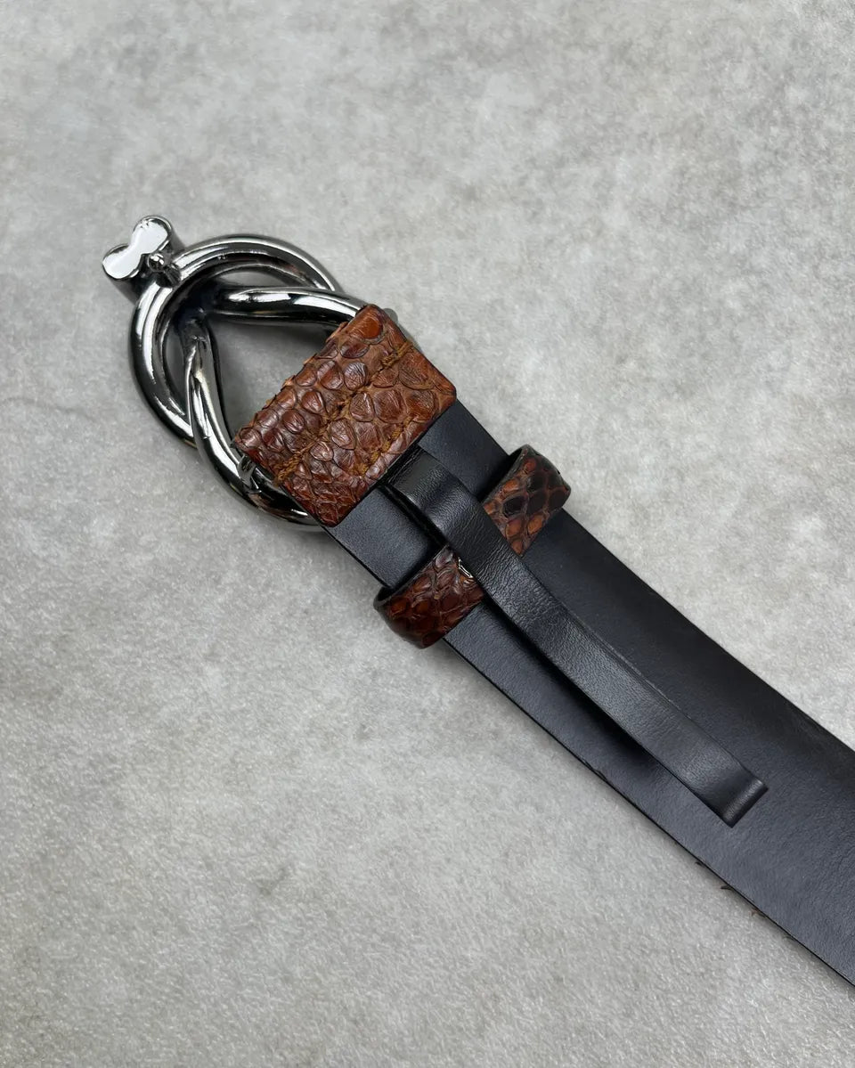 Gucci Brown Python Leather Logo Belt FFgvoGx 7