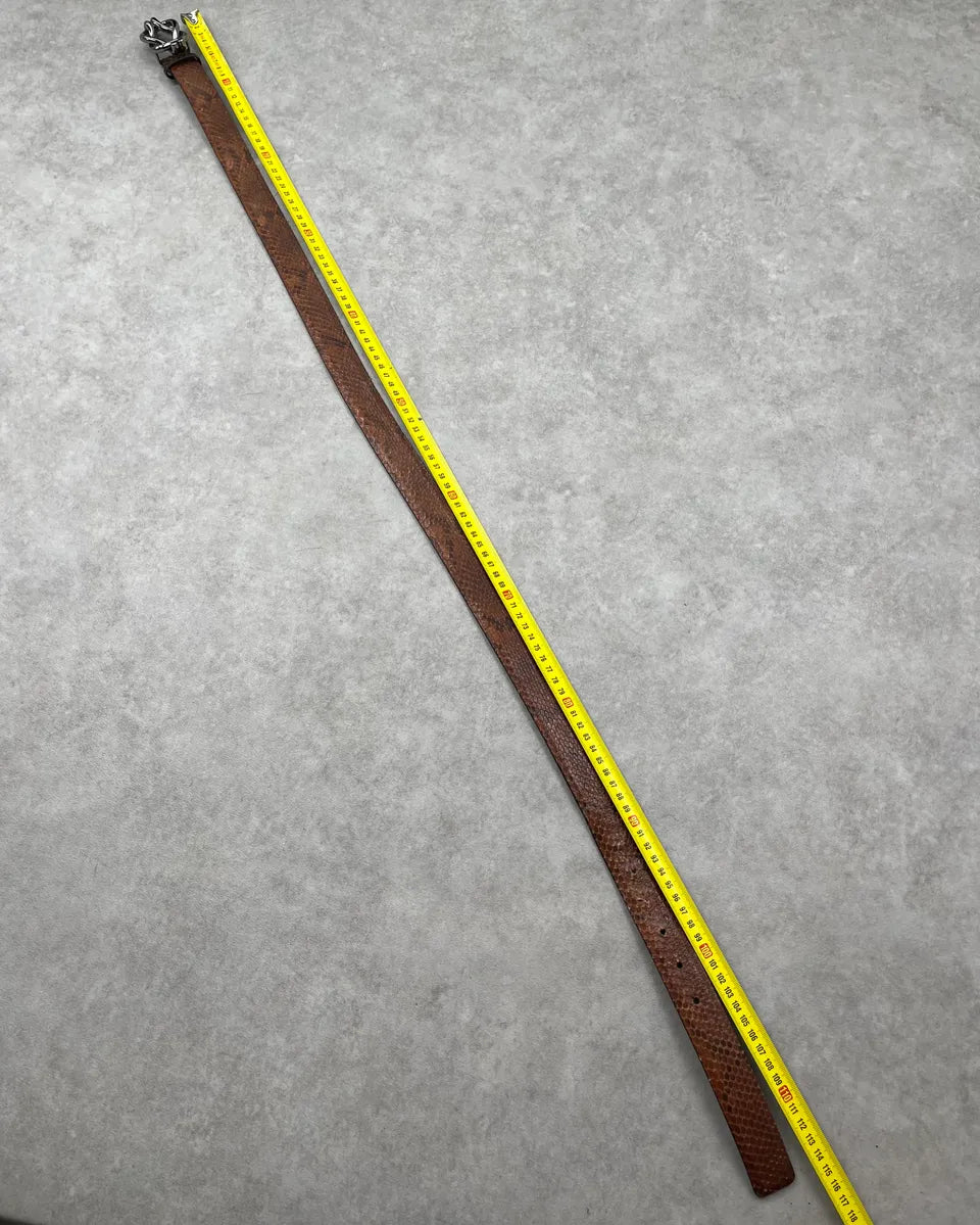 Gucci Brown Python Leather Logo Belt FFgvoGx 9