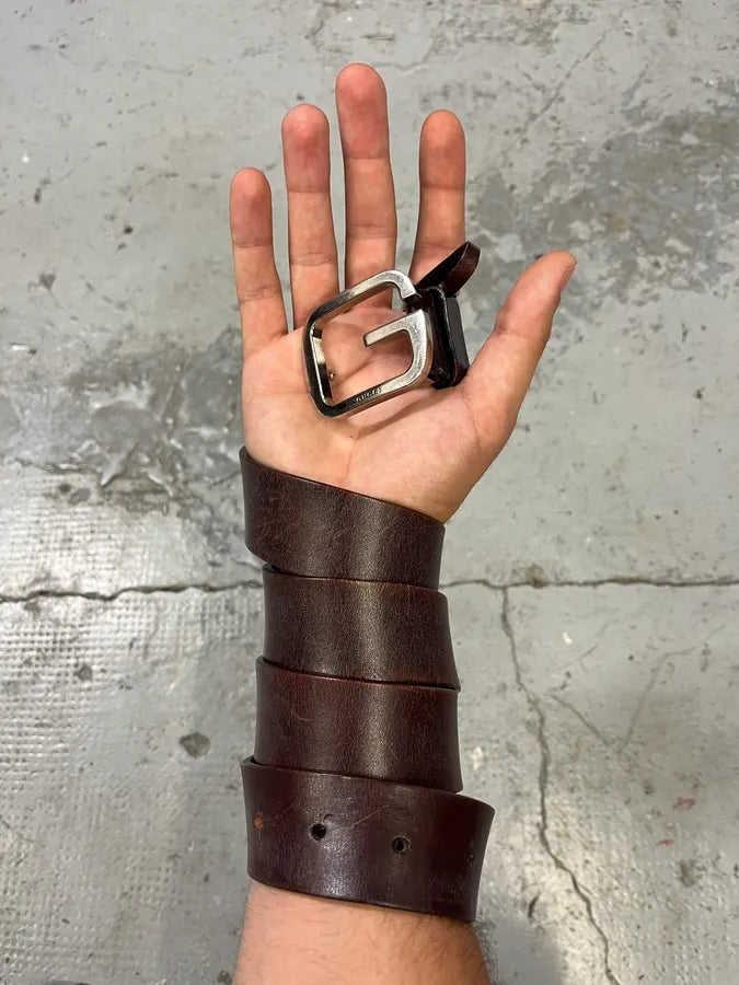 Gucci Brown Signature Leather G Belt (OS) yaqbufx 0