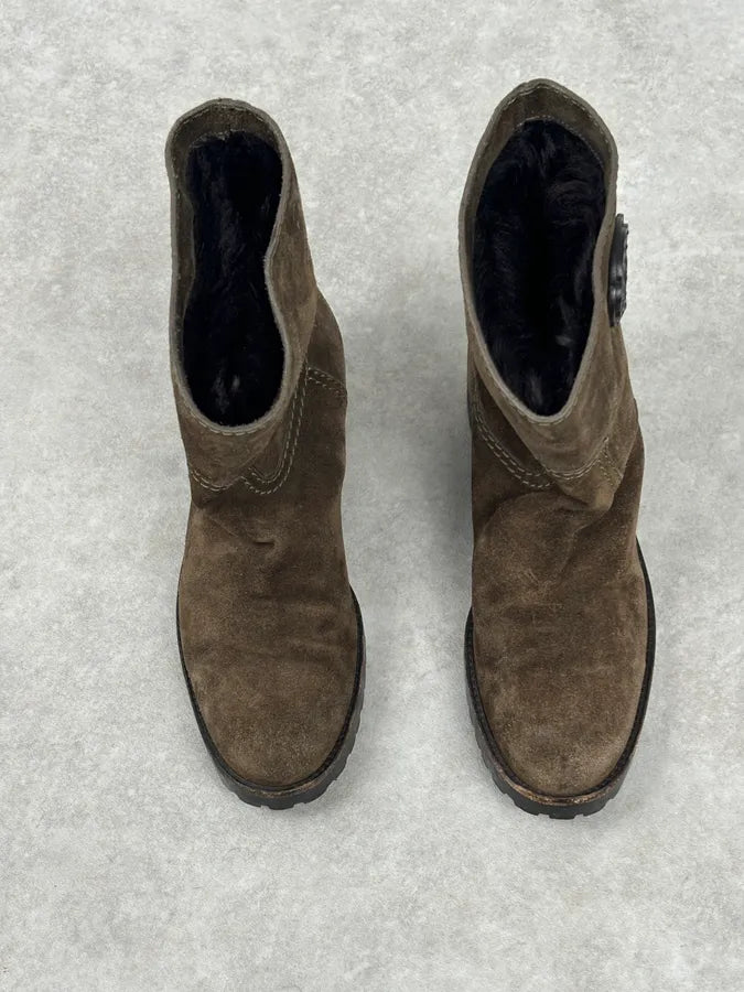 AW2008 Gucci Brown Suede Ankle Boots by Frida Giannini  FRkQjMv 2