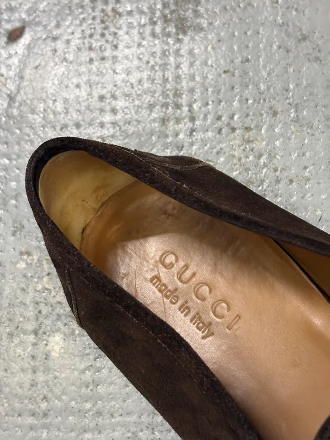 Gucci Brown Suede Horsebit Loafers XJcgkKt 7