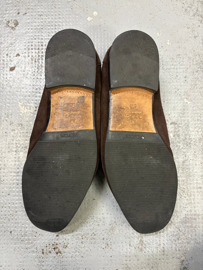 Gucci Brown Suede Horsebit Loafers XJcgkKt 6