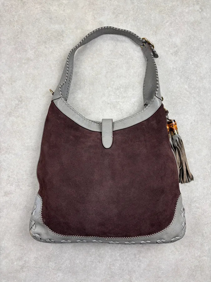 AW2009 Gucci Brown Suede New Jackie Hobo Bag by Frida Giannini UGiVnhJ 11