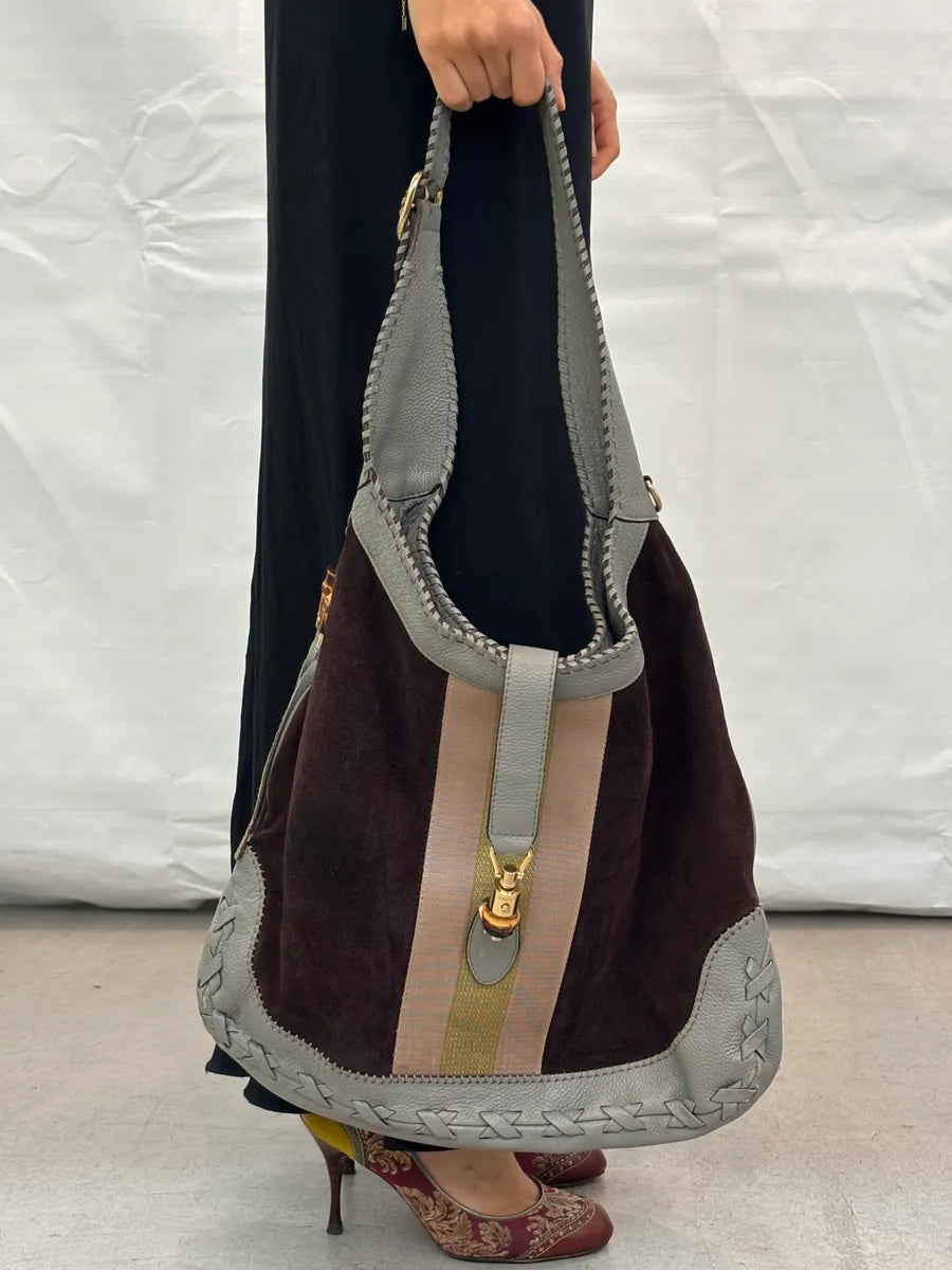 AW2009 Gucci Brown Suede New Jackie Hobo Bag by Frida Giannini UGiVnhJ 1