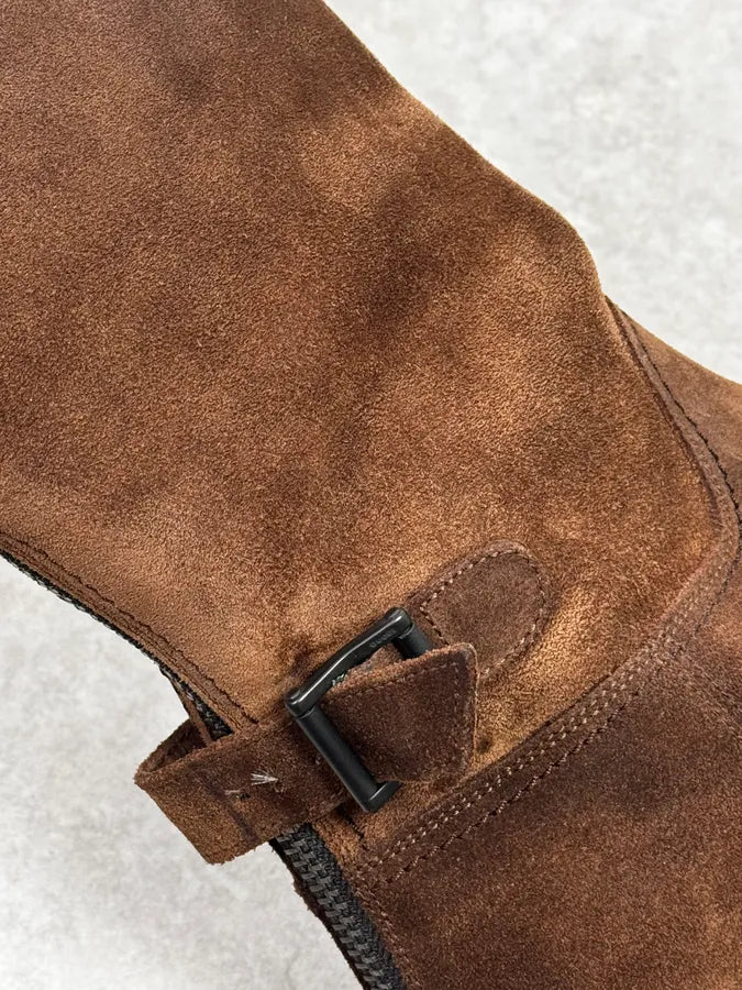 Gucci Brown Suede Leather Ankle Boots GSanyFe 5
