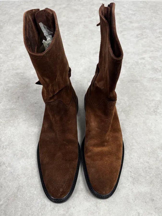 Gucci Brown Suede Leather Ankle Boots GSanyFe 3