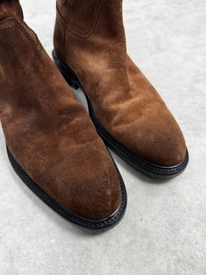 Gucci Brown Suede Leather Ankle Boots GSanyFe 4