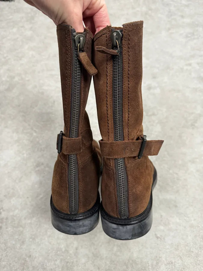 Gucci Brown Suede Leather Ankle Boots GSanyFe 6