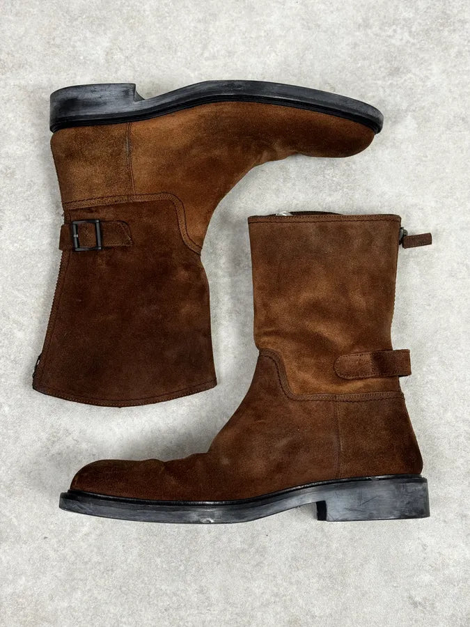 Gucci Brown Suede Leather Ankle Boots GSanyFe 2