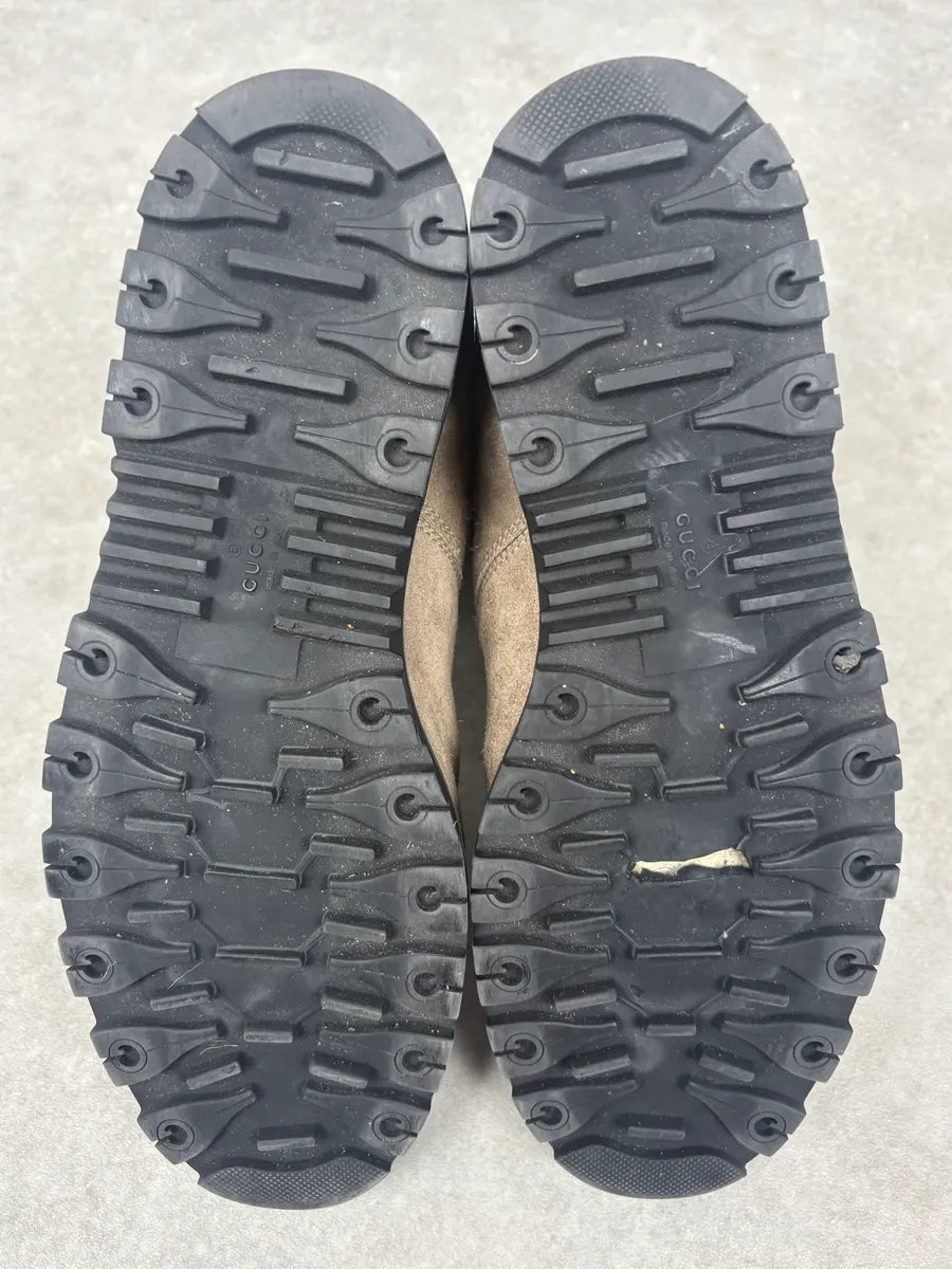 Gucci Beige Dark Suede Leather Boots IcKEWhF 5