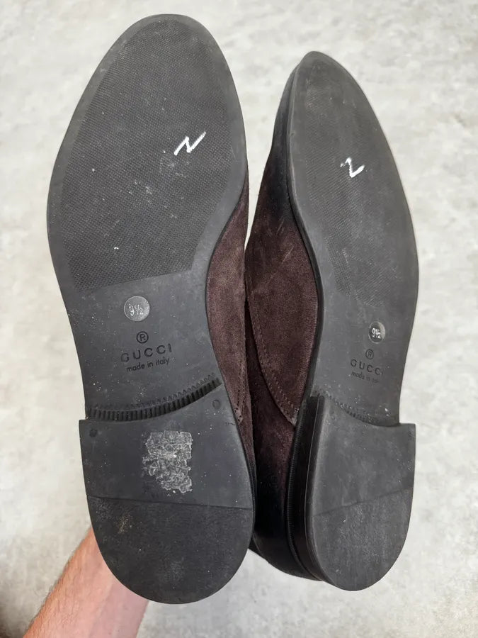 Gucci Brown Suede Zipper Ankle Boots HrAuBHj 7