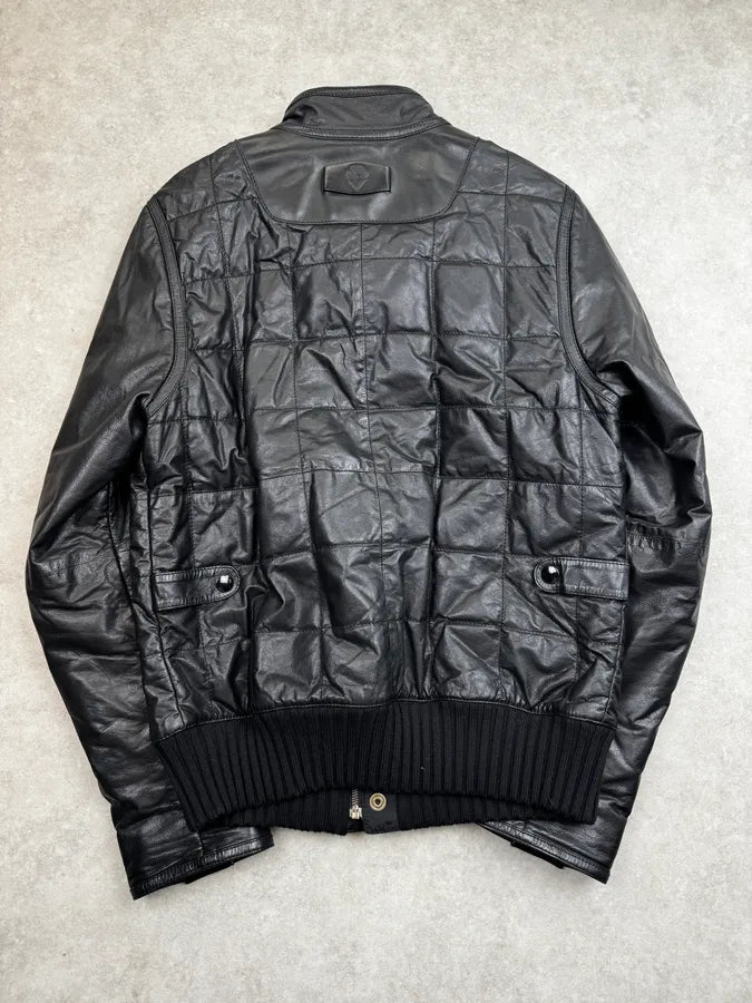 2000s Gucci Black Technical Quilted Leather Jacket QhUMhiT 1