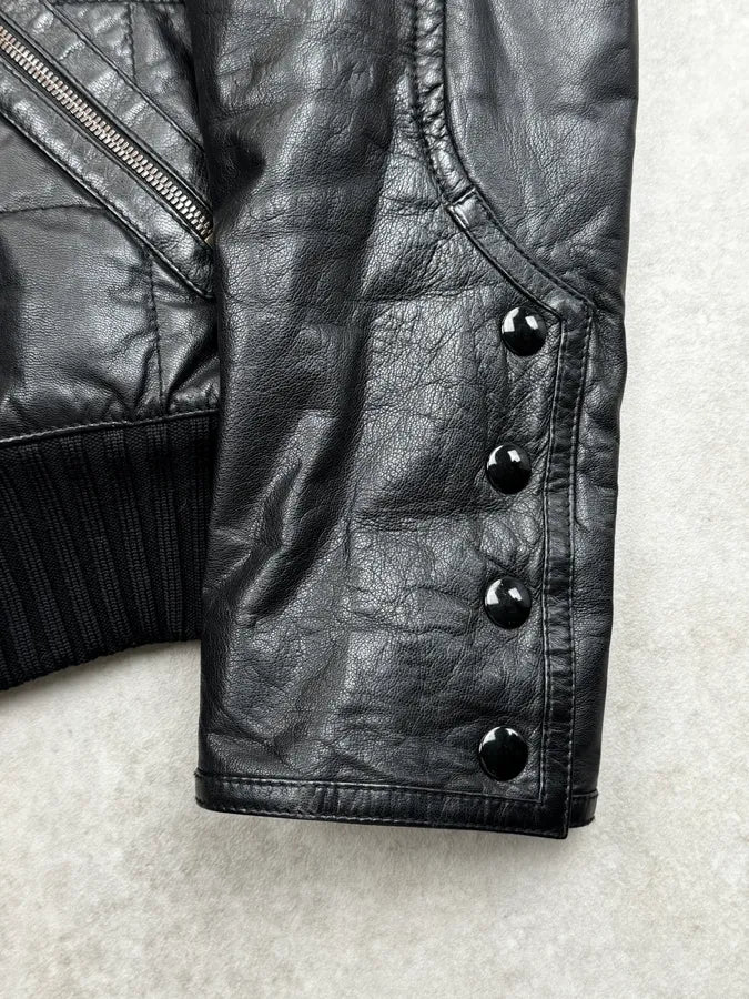 2000s Gucci Black Technical Quilted Leather Jacket QhUMhiT 7