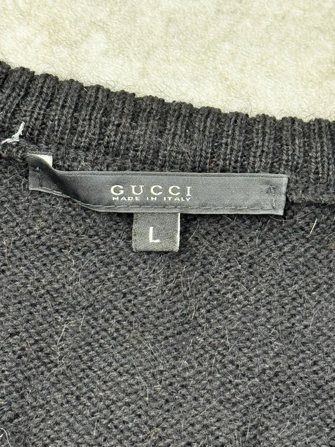 2010s Gucci Brown Wool Cashmere Fair Isle Sweater UxRyjGt 8