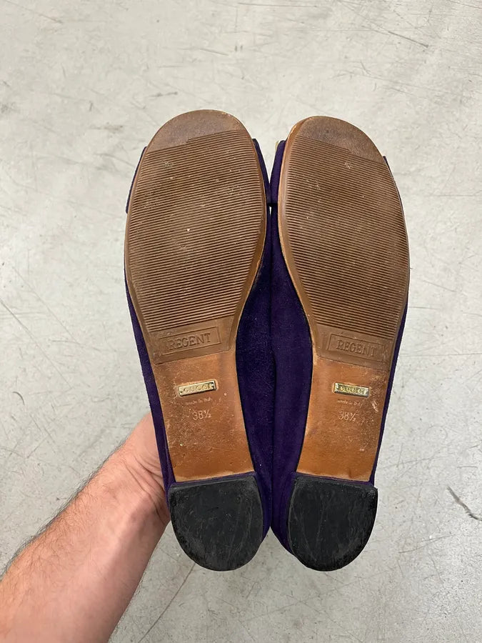 Gucci Buckle Purple Suede Ballet Flat lGIUpSY 6
