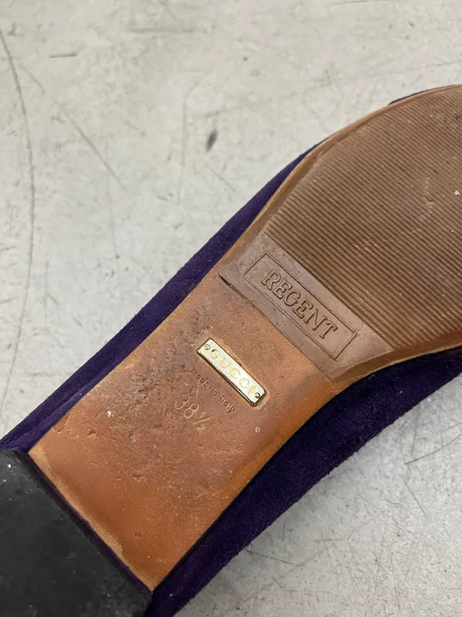 Gucci Buckle Purple Suede Ballet Flat lGIUpSY 7