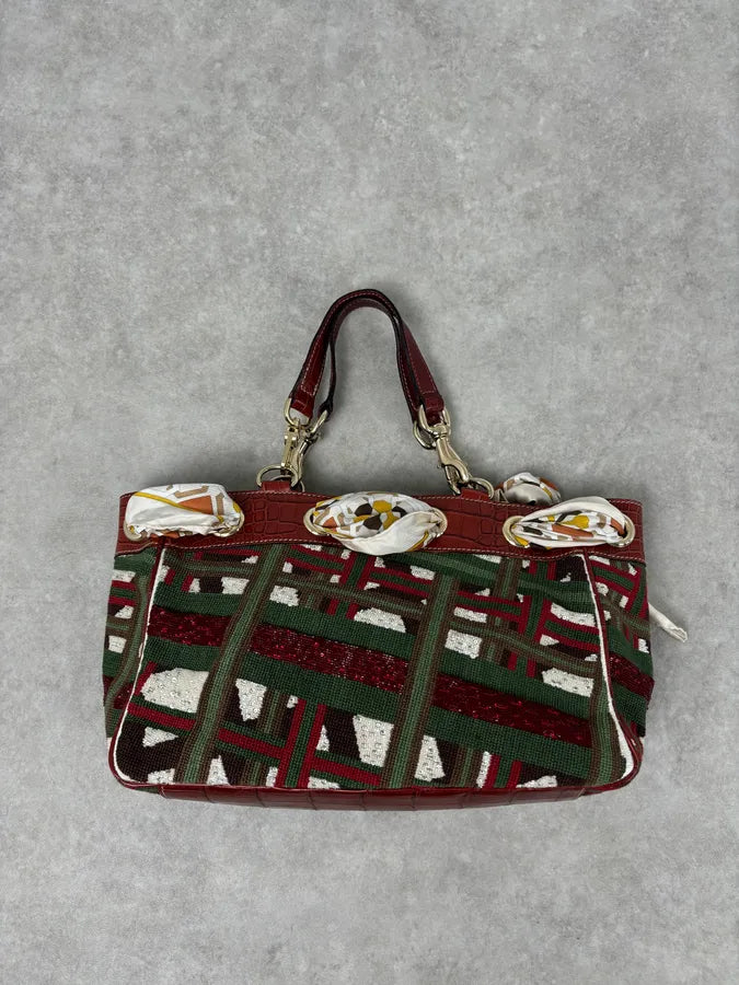 Gucci Burgundy Embroidered Beaded Canvas 85th Anniversary Positano Tote Bag NnaNoEW 6