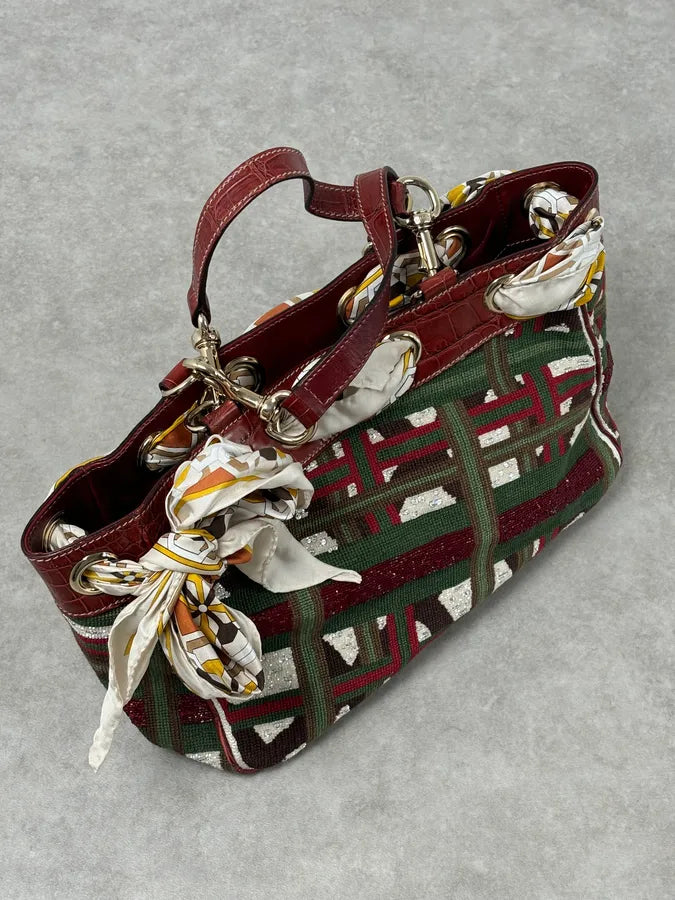 Gucci Burgundy Embroidered Beaded Canvas 85th Anniversary Positano Tote Bag NnaNoEW 8