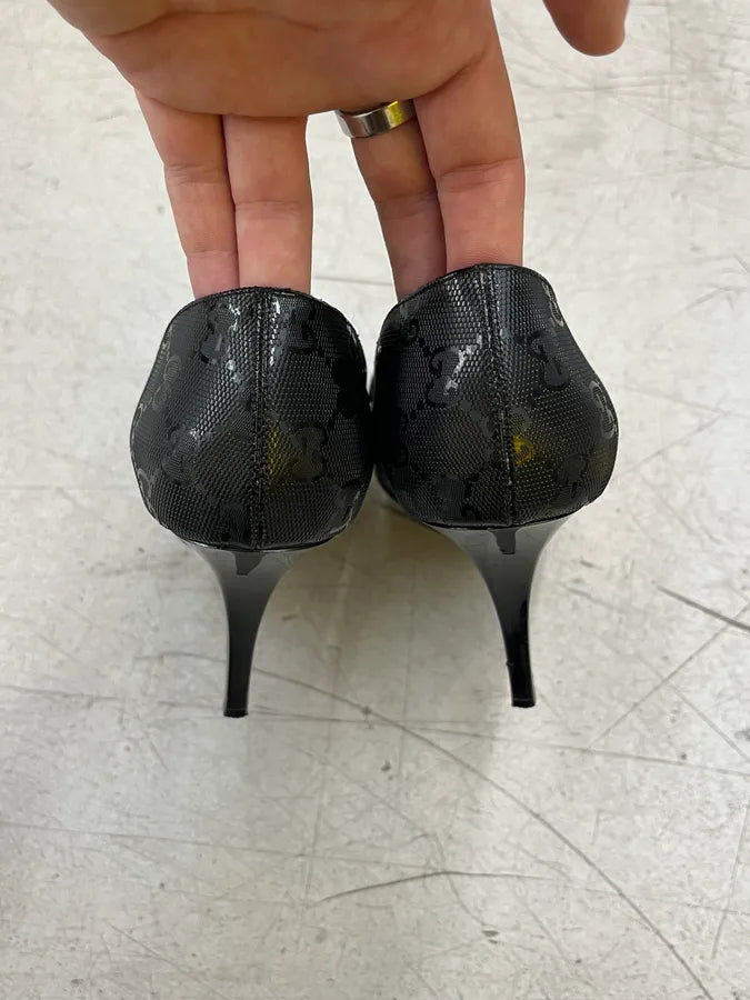 Gucci Chain Link Monogram Black Heels lyyjoNk 5