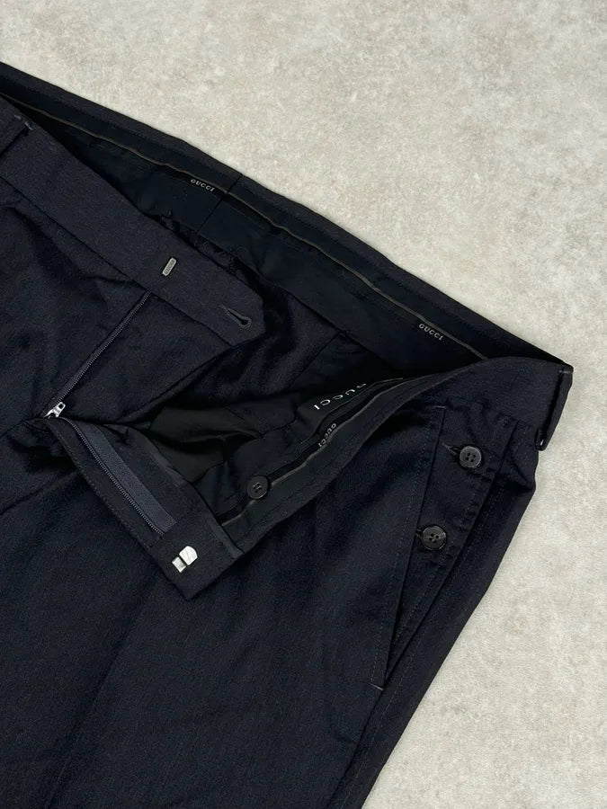2000s Gucci Black Classy Tailored Pants aSQrEHs 9