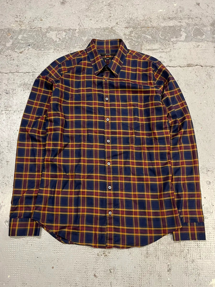 Gucci Checkered Bordeaux & Navy Shirt OKviwPw 0