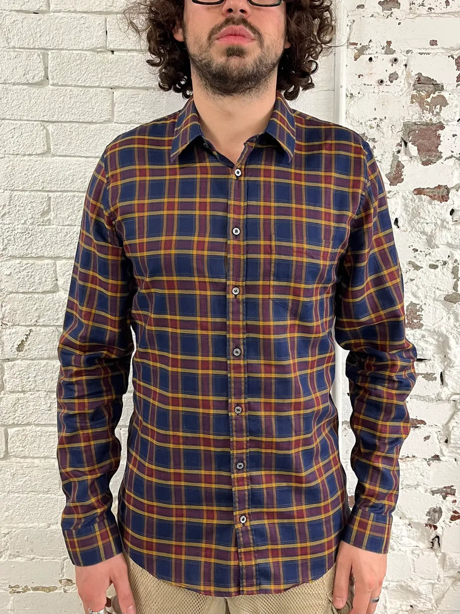 Gucci Checkered Bordeaux & Navy Shirt OKviwPw 1