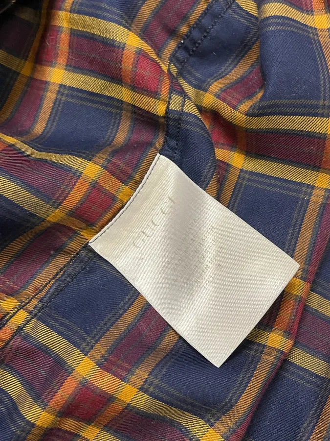Gucci Checkered Bordeaux & Navy Shirt OKviwPw 10