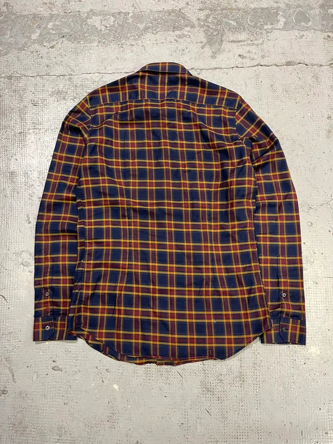 Gucci Checkered Bordeaux & Navy Shirt OKviwPw 7
